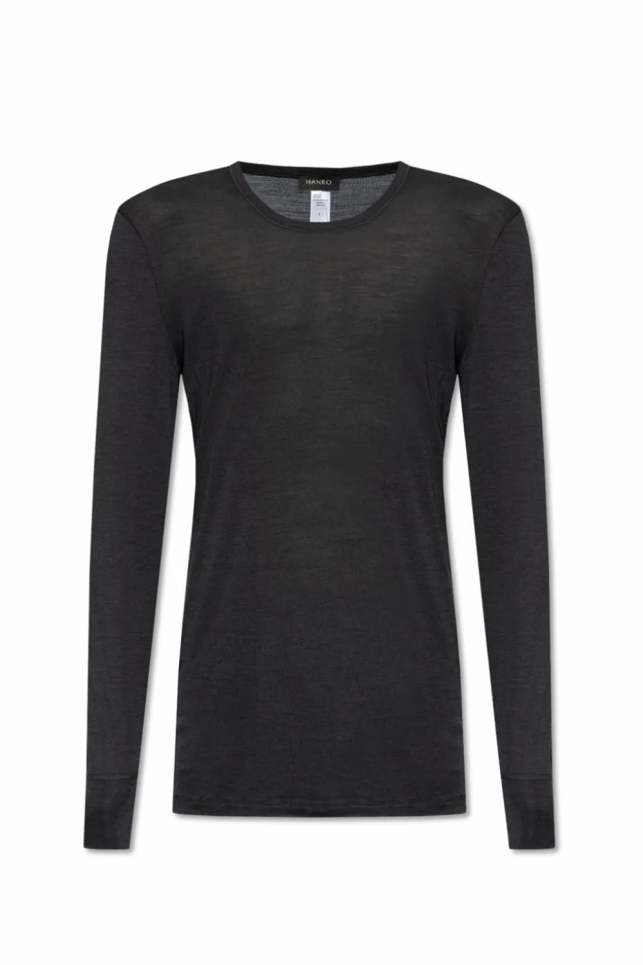 Hanro CZARNY T-shirt z długimi rękawami