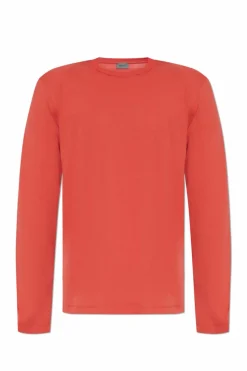 Hanro CZERWONY T-shirt z długim rękawem