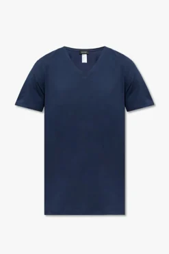 Hanro GRANATOWY Bawełniany t-shirt