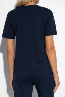 Hanro GRANATOWY T-shirt z okrągłym dekoltem