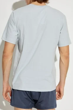 Hanro jasnoniebieski T-shirt z okrągłym dekoltem