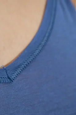 Hanro NIEBIESKI Piżama z kolekcji `Ultralight`