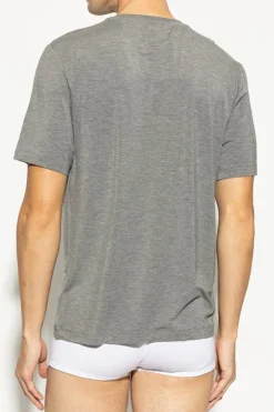 Hanro SZARY T-shirt z dekoltem w serek
