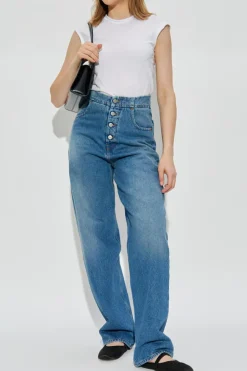 Helmut Lang BIAŁY T-shirt z surowym wykończeniem