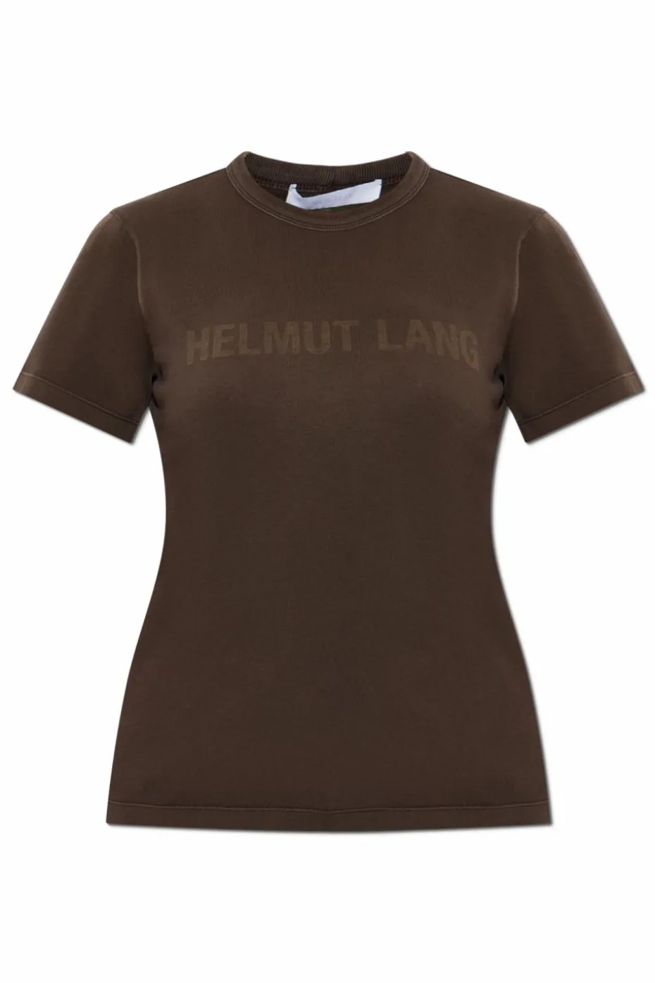 Helmut Lang BRĄZOWY T-shirt z logo