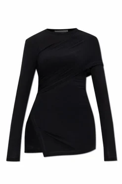Helmut Lang CZARNY Top z rozcięciem