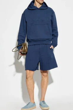Helmut Lang GRANATOWY Bluza z logo
