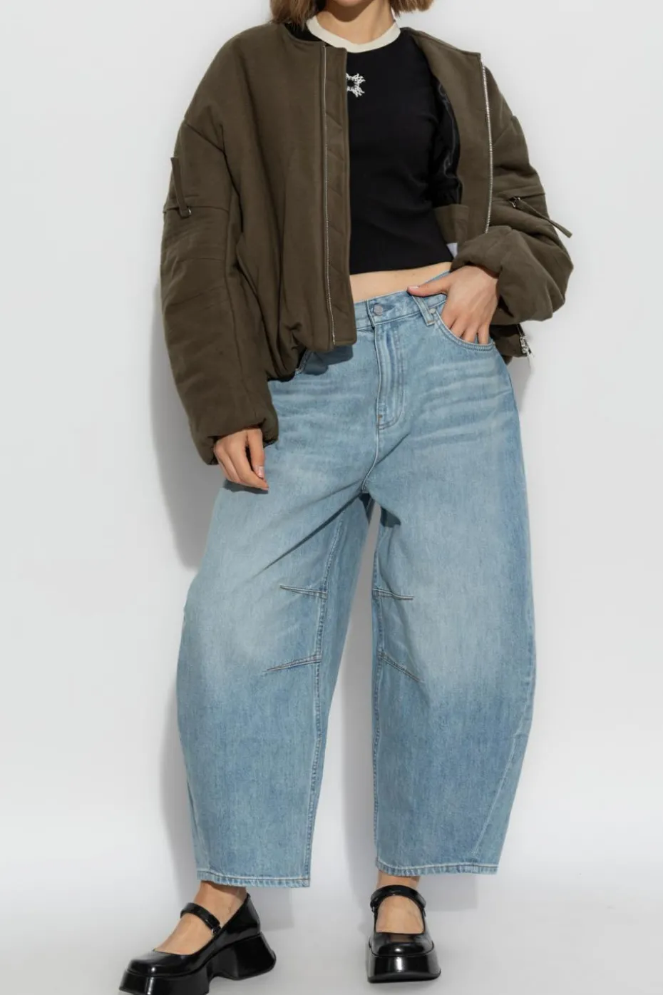 Helmut Lang jasnoniebieski Jeansy `Cocoon`
