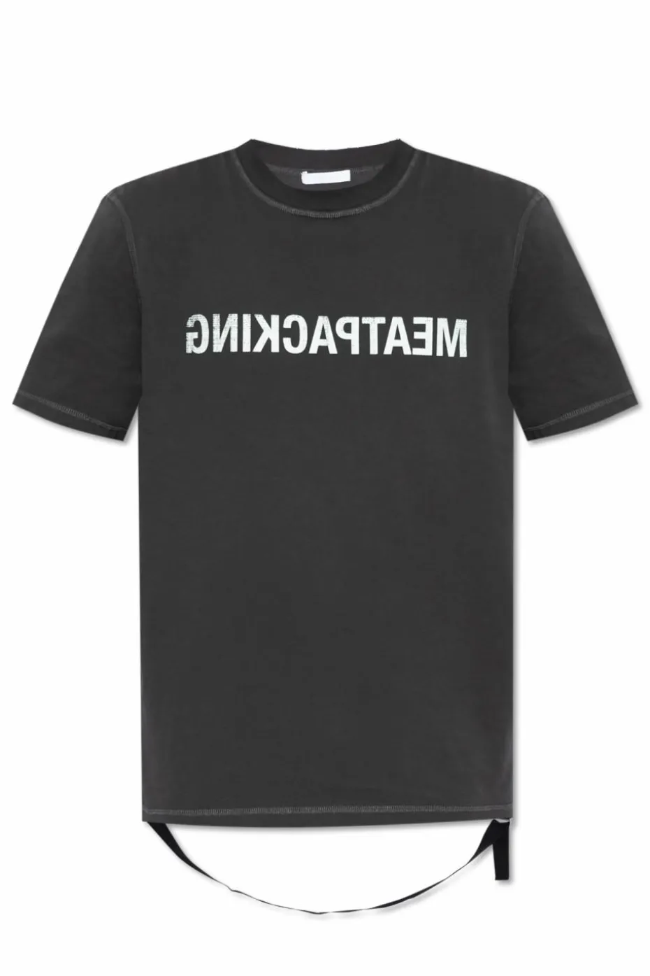 Helmut Lang SZARY T-shirt z nadrukiem