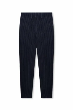 Homme Plissé Issey Miyake GRANATOWY Plisowane spodnie