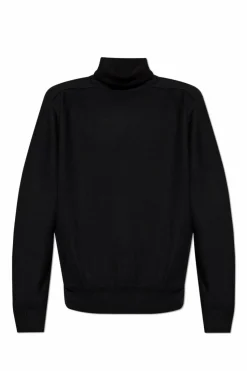 Homme Plissé Issey Miyake CZARNY Wełniany golf