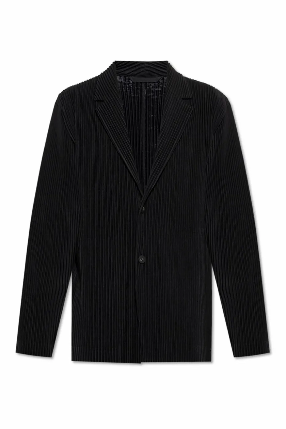 Homme Plissé Issey Miyake CZARNY Plisowany płaszcz