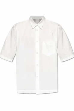 Homme Plissé Issey Miyake BIAŁY Koszula z kieszenią