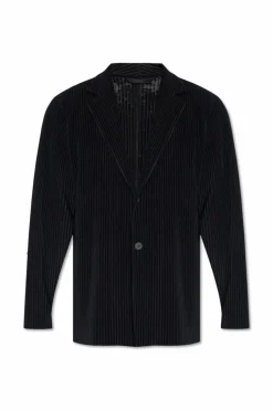 Homme Plissé Issey Miyake CZARNY Plisowana marynarka
