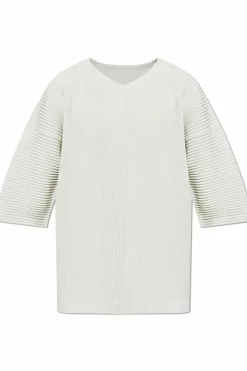 Homme Plissé Issey Miyake ZIELONY Plisowany t-shirt