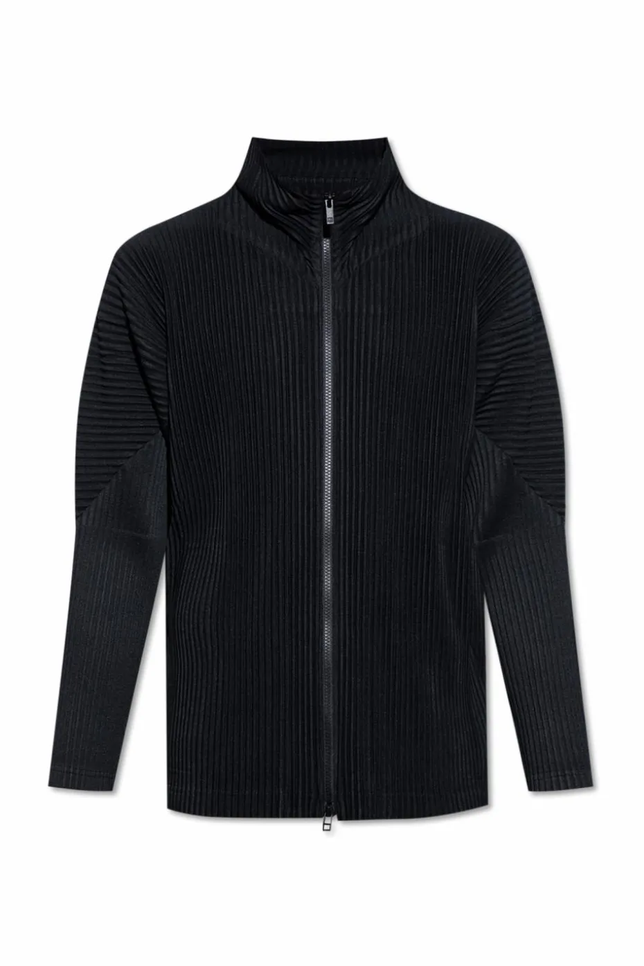 Homme Plissé Issey Miyake CZARNY Plisowana bluza zapinana na zamek