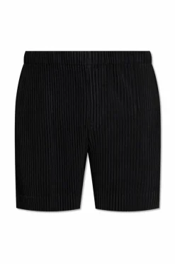 Homme Plissé Issey Miyake CZARNY Plisowane szorty