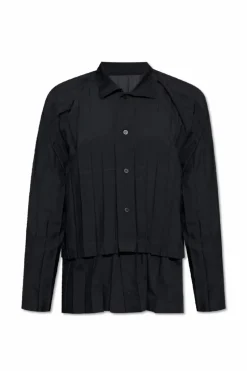 Homme Plissé Issey Miyake CZARNY Dwuwarstwowa koszula