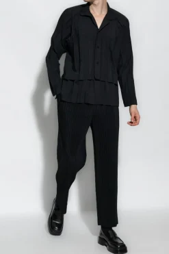 Homme Plissé Issey Miyake CZARNY Dwuwarstwowa koszula