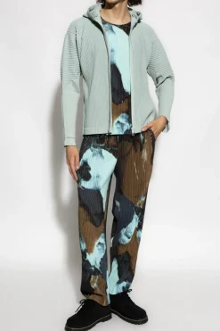 Homme Plissé Issey Miyake ZIELONY Plisowana bluza