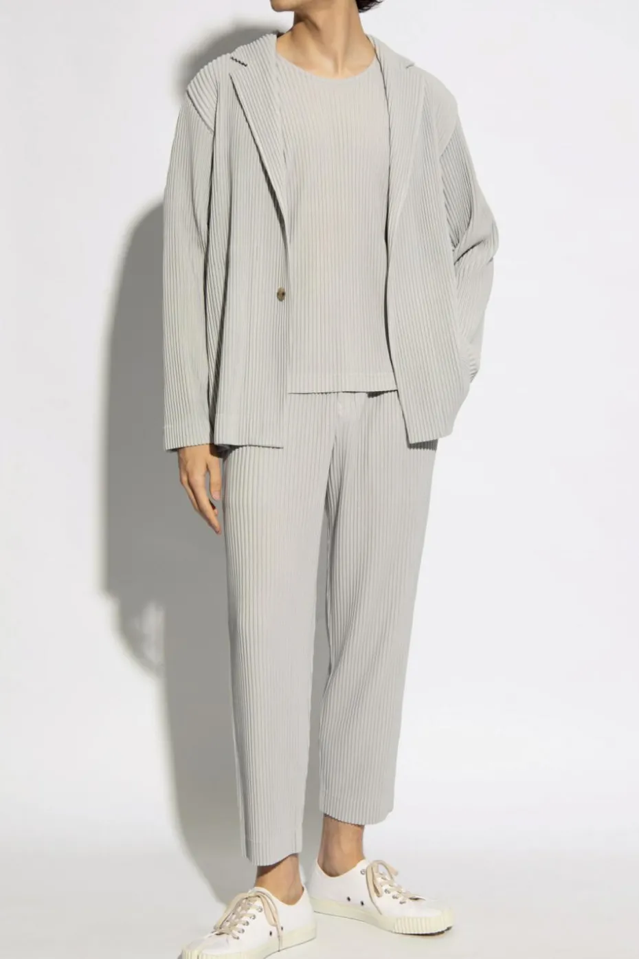 Homme Plissé Issey Miyake SZARY Plisowany t-shirt