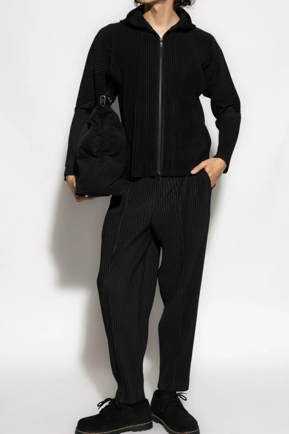 Homme Plissé Issey Miyake CZARNY Plisowana bluza