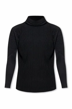 Homme Plissé Issey Miyake CZARNY Plisowany golf