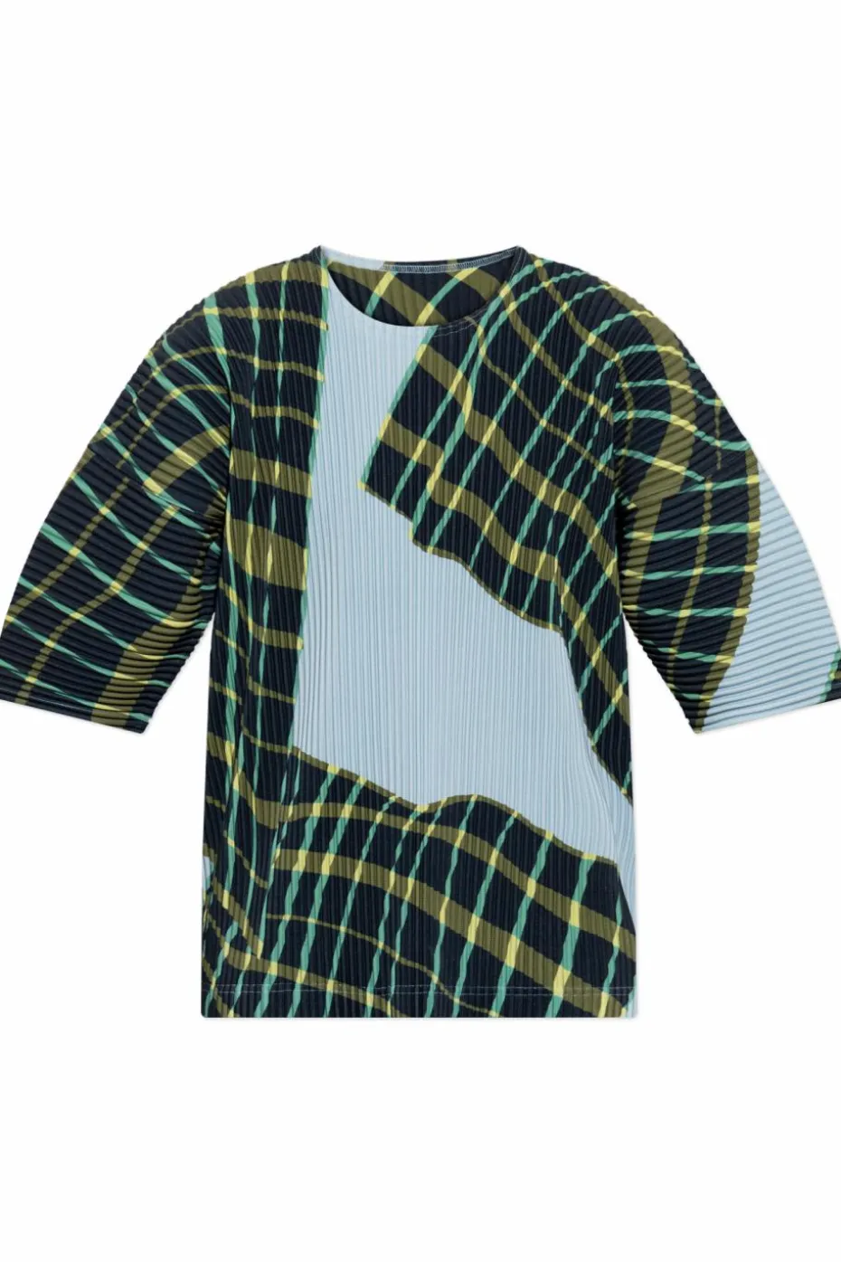 Homme Plissé Issey Miyake MULTIKOLOR Plisowany t-shirt z okrągłym dekoltem