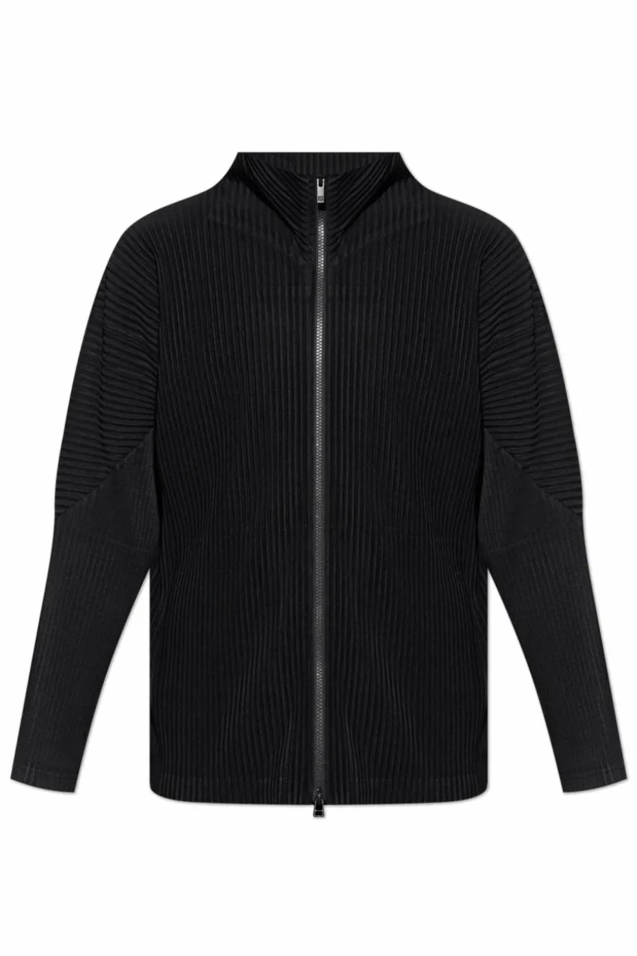 Homme Plissé Issey Miyake CZARNY Plisowana bluza zapinana na zamek