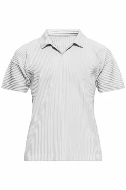 Homme Plissé Issey Miyake SZARY Plisowane polo