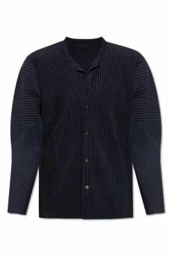 Homme Plissé Issey Miyake GRANATOWY Plisowany kardigan
