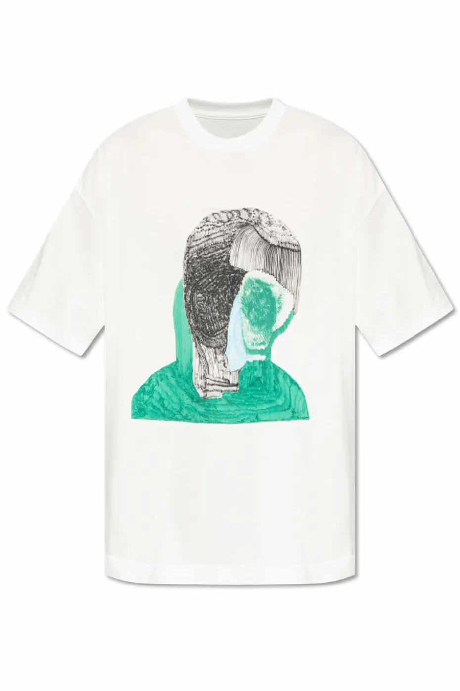 Homme Plissé Issey Miyake BIAŁY T-shirt z nadrukiem