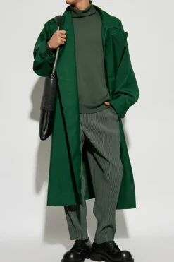 Homme Plissé Issey Miyake ZIELONY Wełniany golf