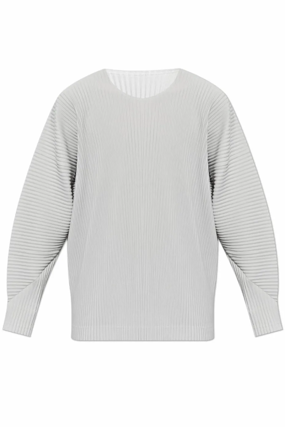 Homme Plissé Issey Miyake SZARY Plisowany t-shirt z długimi rękawami