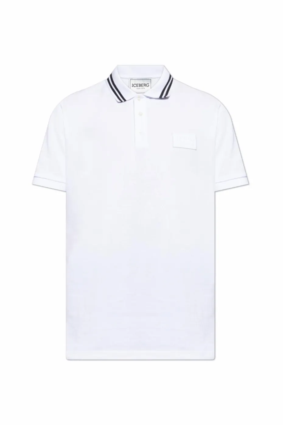 Iceberg BIAŁY Polo z naszywką z logo