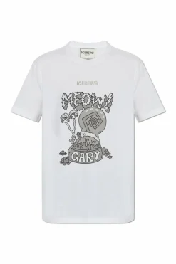 Iceberg BIAŁY T-shirt z nadrukiem