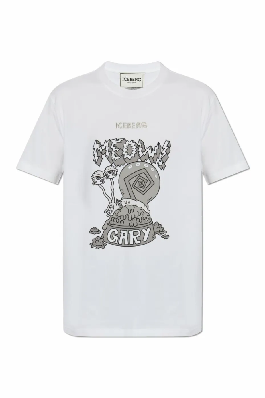 Iceberg BIAŁY T-shirt z nadrukiem