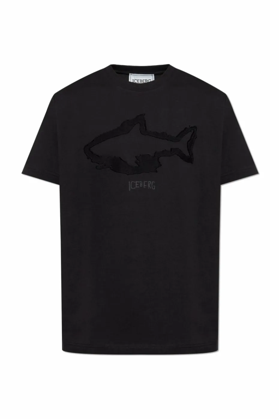 Iceberg CZARNY T-shirt z logo