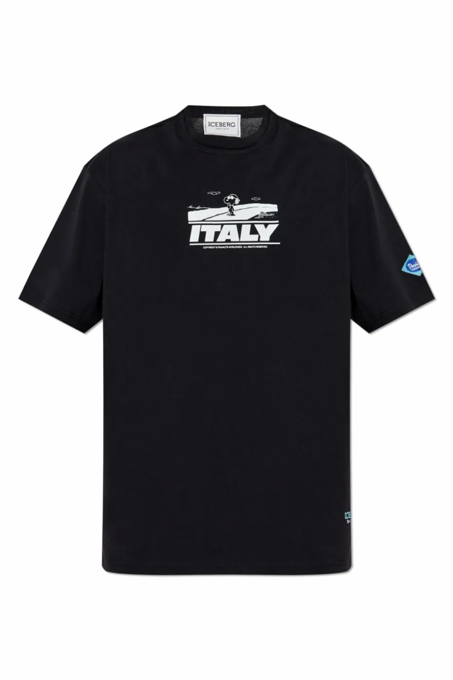 Iceberg CZARNY T-shirt z nadrukiem