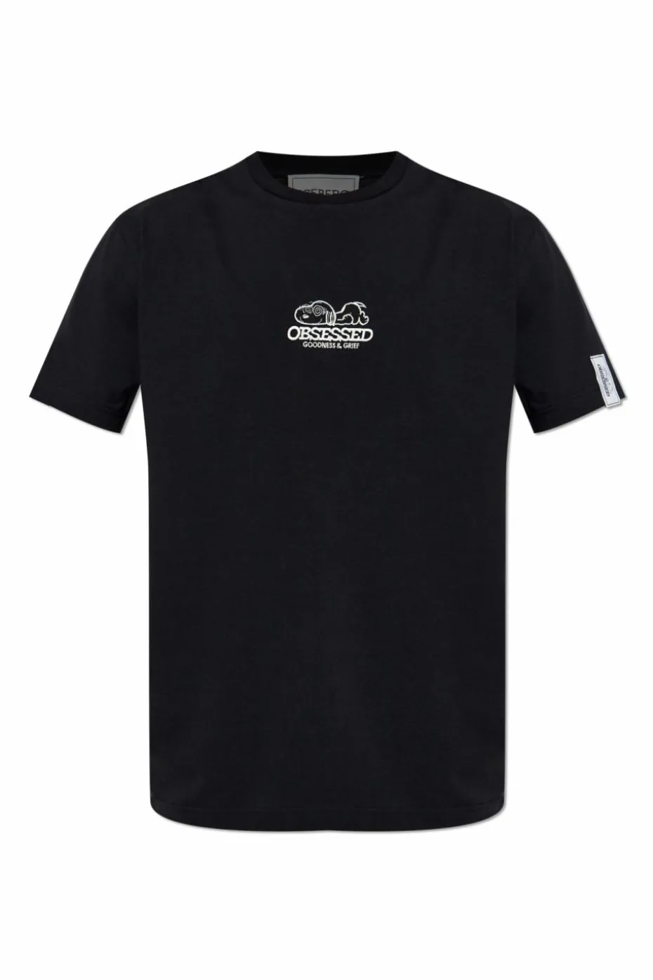 Iceberg CZARNY T-shirt z naszywką z logo