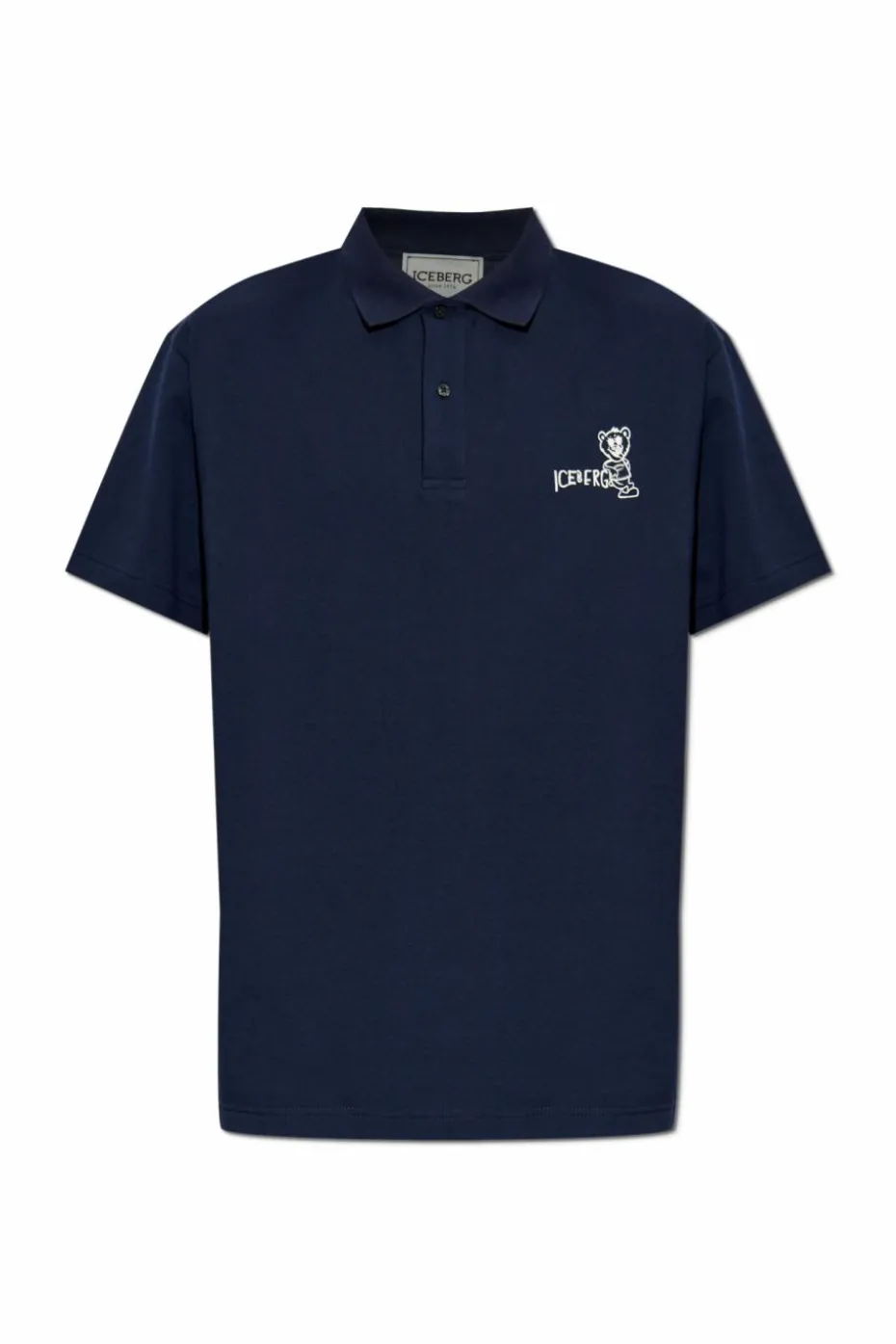Iceberg GRANATOWY Polo z nadrukowanym logo