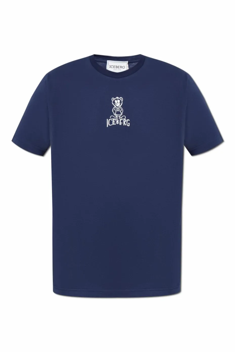 Iceberg GRANATOWY T-shirt z nadrukiem