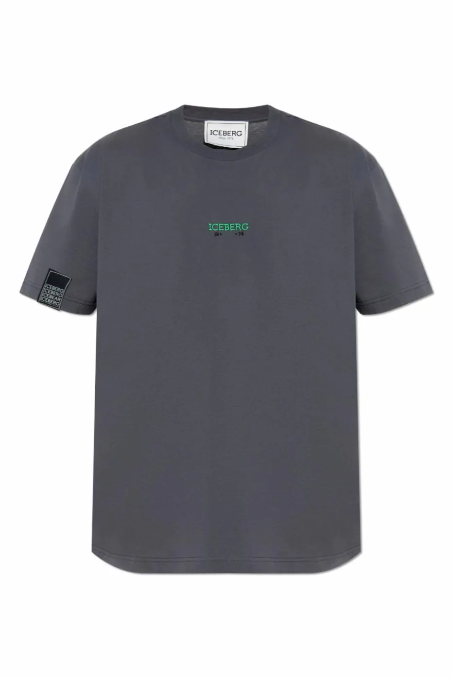 Iceberg SZARY T-shirt z nadrukiem