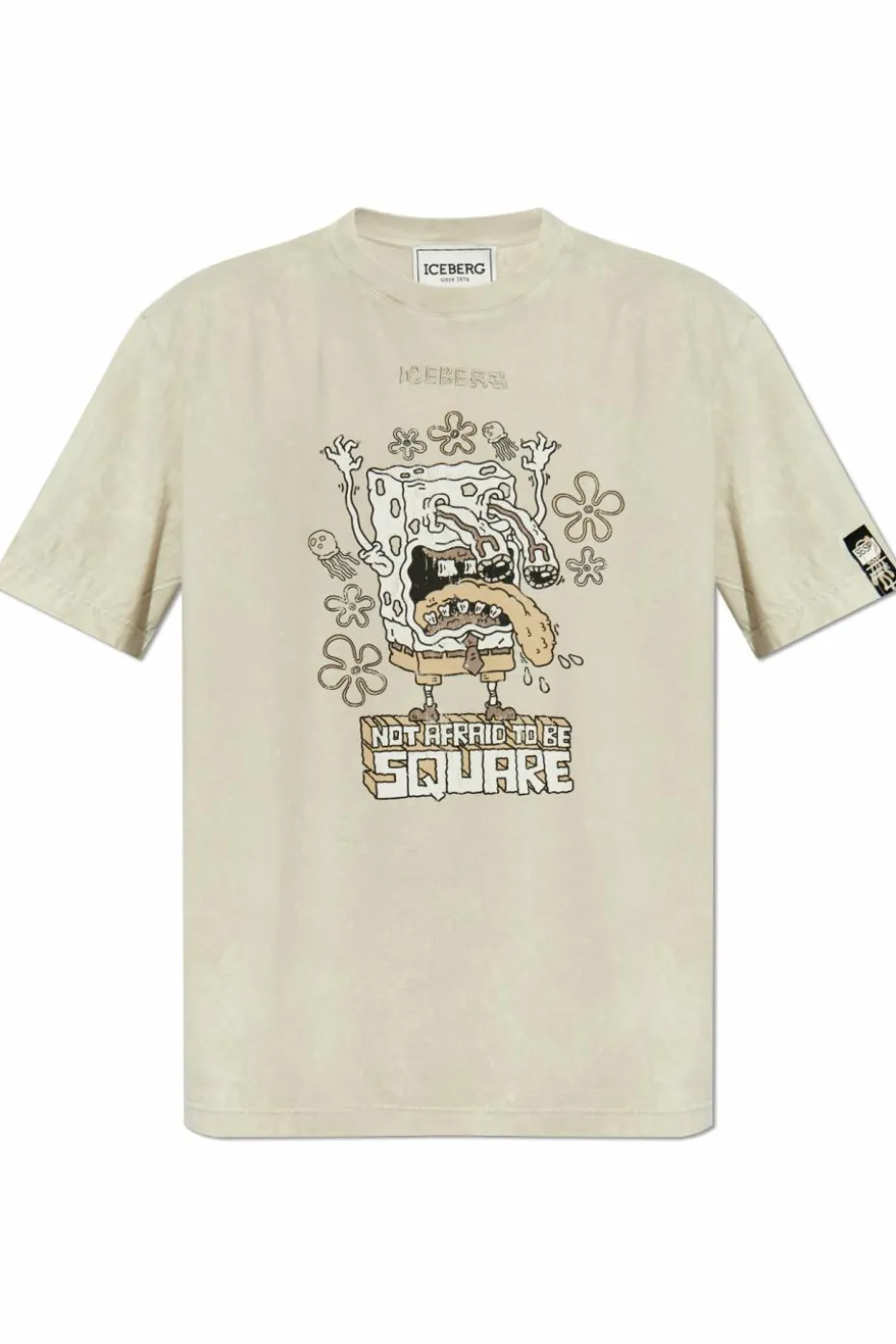 Iceberg SZARY T-shirt z nadrukiem