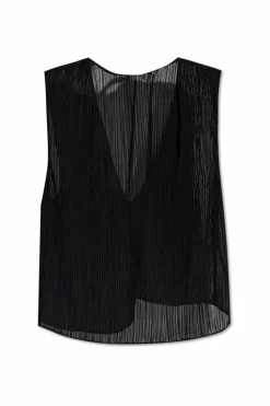 Iro CZARNY Plisowany top `Calyssa`