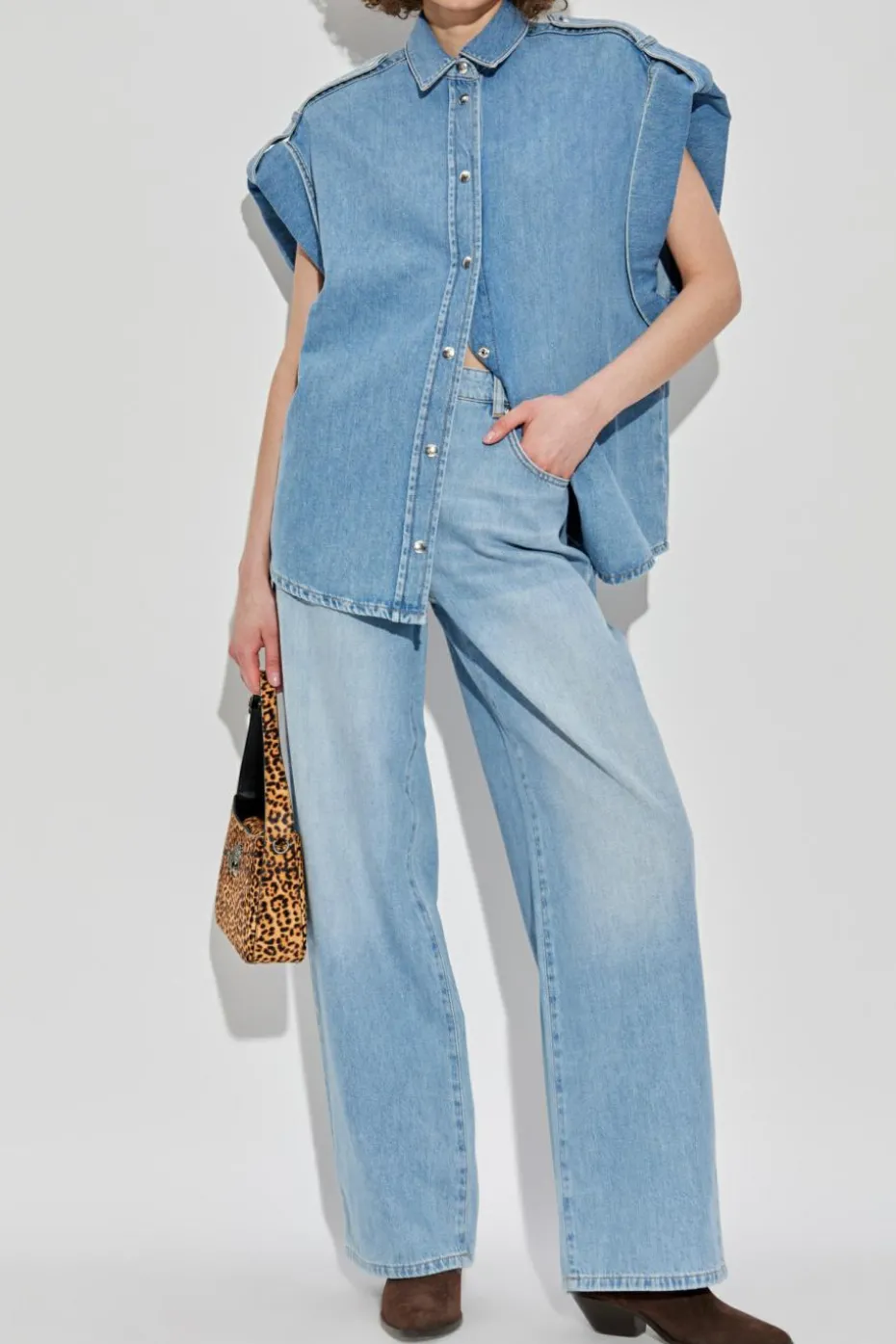 Iro NIEBIESKI Jeansowa kamizelka `Uline`