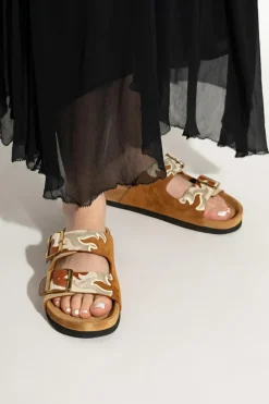 Isabel Marant beżowy Skórzane klapki `Lelik`