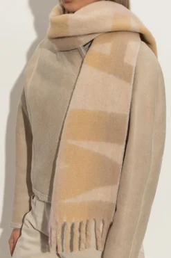 Isabel Marant beżowy Szal z logo `Loliana`