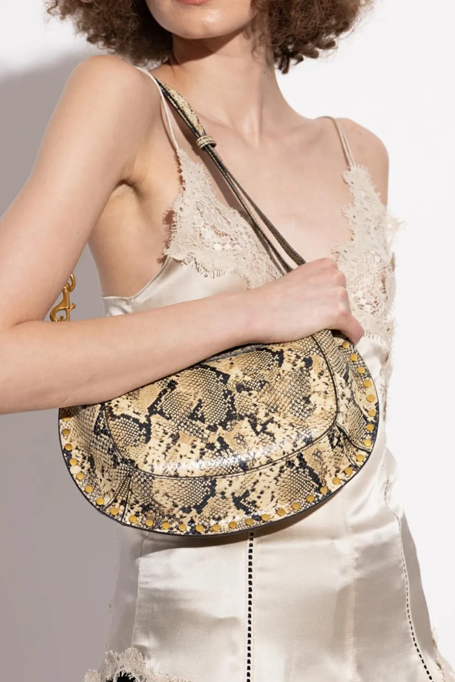 Isabel Marant beżowy Torba na ramię `Oskan Moon`