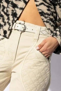 Isabel Marant BIAŁY Skórzany pasek